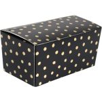 Ballotin, karton, party dots, 250gr, 55x113x62mm, zwart/goud