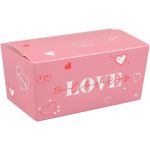 Ballotin, Love and hearts, karton/PP, 250gr, 55x113x62mm, roze
