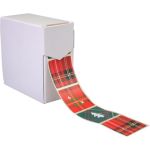 Etiket, Papier, Christmas Eve Tree, 40x40mm, rood/groen