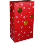 Flesdoos, Wonderful time, karton, 2 flessen, 191x95x330mm, Kerstmis, rood