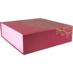Geschenkdoos, karton, 30x30x9cm, Suikerfeest, opvouwbaar, roze/rood/goud