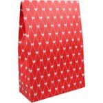 Geschenkzak, giftbag, PAP/PE, 21x30cm, romance bow , wit/rood