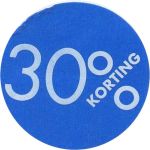 Reclame-etiket, papier, 30% korting, Ø30mm, blauw