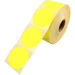 Reclame-etiket, papier, Ø62mm, fluor/Geel
