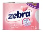 Toiletpapier, Zebra Pink, 4rol, 3laags, wit