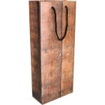 Wijnflestas, barrel wood, papier, 80x410x170mm, bruin