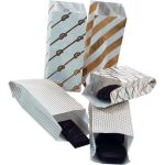 Brood- en banketzak, papier, 22x7cm, goud/wit Brood- en banketzak, papier, 22x7cm, goud/wit