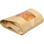 Brood- en banketzak, papier/kunststof, 21/5x42cm, bruin