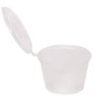 Cup, PP, 50ml, met vaste deksel, transparant Cup, PP, 50ml, met vaste deksel, transparant