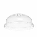 Deksel, PET, dome met x-slot, Ø95mm, transparant Deksel, PET, dome met x-slot, Ø95mm, transparant