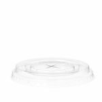 Deksel, PET, rond, plat met x-slot, vlak, Ø95mm, transparant Deksel, PET, rond, plat met x-slot, vlak, Ø95mm, transparant