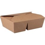 DEPA Bak, Karton + PP, 2-vaks, maaltijdbox, 215x158x65mm, bruin