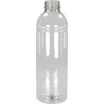 Fles, rPET, met transparante dop, 1000ml, transparant