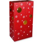 Flesdoos, Wonderful time, karton, 2 flessen, 191x95x330mm, Kerstmis, rood Flesdoos, Wonderful time, karton, 2 flessen, 191x95x330mm, Kerstmis, rood