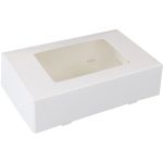 Gebaksdoos, karton + PET, 19x12.5x5cm, met venster, wit