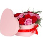 Geschenkdoos, Heart Shape, karton, 20x25x10cm, roze