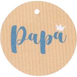 Label, kraftpapier, Papa, blauw/kraft