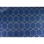 Papier, Zijdevloei, 70x50cm, 20gr/m², Hexagon, Blauw/Goud
