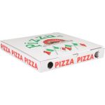 Pizzadoos, golfkarton, 26x26x3cm, vegetale, wit