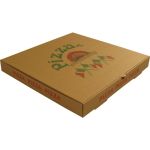 Pizzadoos, golfkarton, 28x28x4cm, americano, bruin