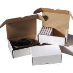 Postpakketdoos, golfkarton, A4, 315x215x60mm, gestanst, wit