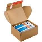 Postpakketdoos, karton, 192x155x91mm, bruin, zelfklevend