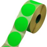 Reclame-etiket, papier, Ø62mm, fluor/groen