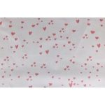 Zijdevloei, vel, papier, harten, 70x50cm, roze/rood
