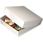 Zwanenhals, gebak, taartdoos, karton, 25x25x8cm, duplex, wit